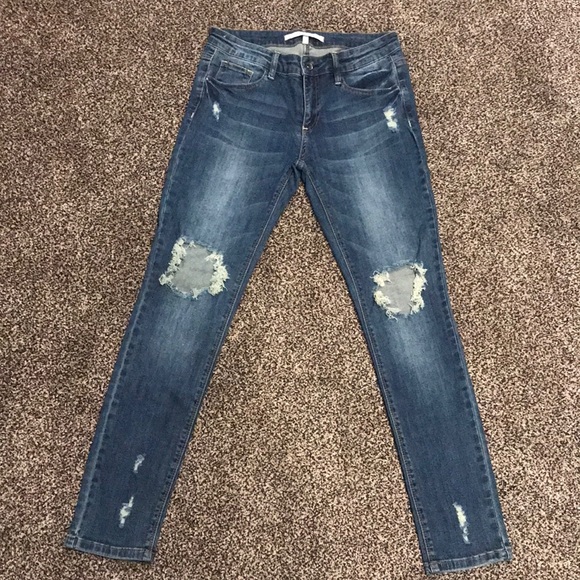 Special A Jeans Ankle Distressed Skinny Jeans - Picture 1 of 12